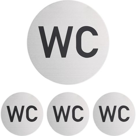 set di 4 targhe WC autoadesive