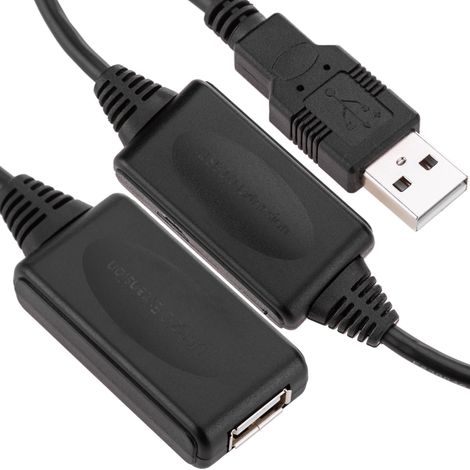 BeMatik - Rallonge USB 2.0 Extension de 15m type A mâle à femme avec alimentation (1/5)