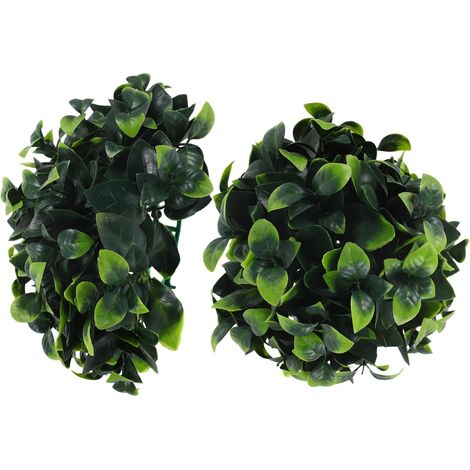 Lot De 2 Topiaires Artificiels – Faux Gazon pour Jardin Décoratif Suspension De Plafond Rustique Aucun Arrosage Requis (1/5)