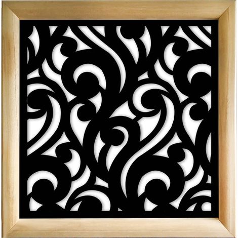 CURL - Modules décoratifs en bois et PVC - Dimension : 73x73 cm - Couleur : noir