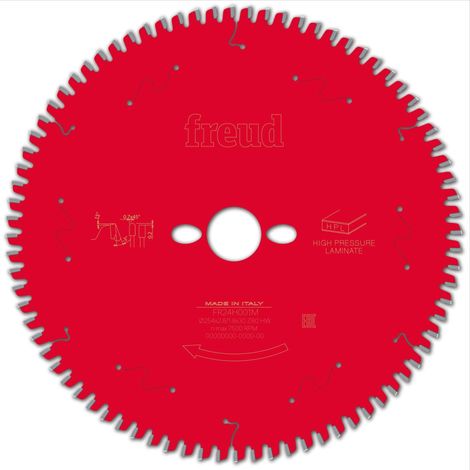 Lame pour scie circulaire portative FREUD - Ø254 2,8/1,8 AL30 Z80 TP -3° - F03FS09874 -FR24H001M