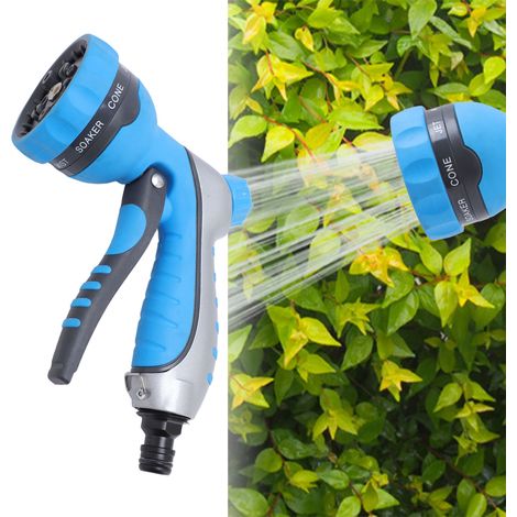 Tuyau d'Arrosage Multi-Fonctions avec Embout 8 Patterns, Spray Haute Pression, Matériaux ABS/Zinc, 330g pour Jardin (1/5)