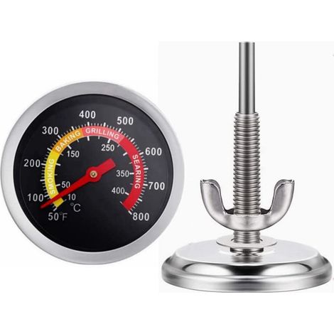 Lot de 2 thermomètres pour barbecue, 2-3/8 pouces, pour fumoir à charbon de bois (1/4)