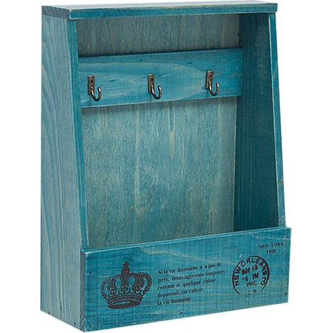 Schlüsselhalter aus Holz zur Wandmontage mit 3 Haken, Hängeaufbewahrungsbox für Eingangsbereich, Flur, Küche, Büro – Wohnaccessoires (1/5)