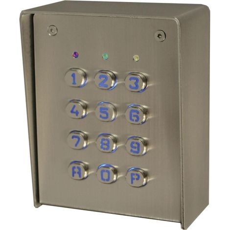 clavier à code - 2 relais - touches métalliques - saillie - en inox - acie su2-sab-tme