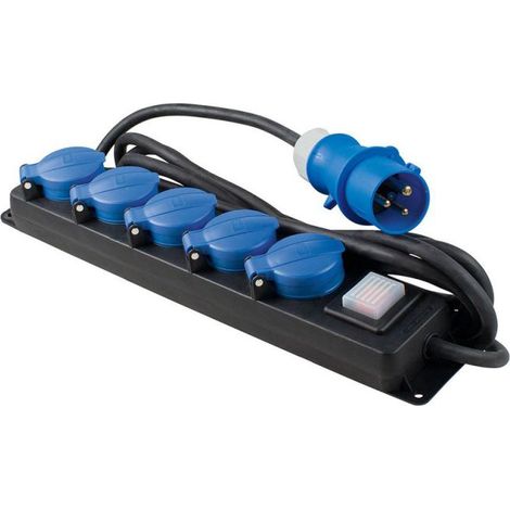 5-fach CEE Steckdosenleiste mit Schalter 4,5m H07RN-F 3G1,5 IP44