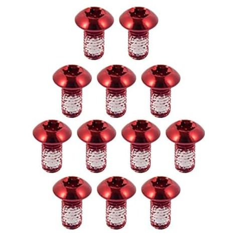 Vis de disque de frein, M5x10mm, 12 pièces par paquet, adaptées aux VTT, rouges. (1/3)