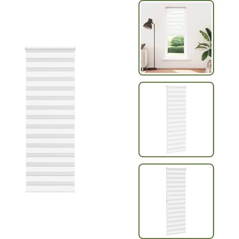 Zebrarollo Weiß 75x200 cm Stoffbreite 70,9 cm Polyester - Zebra-Jalousie - Zebra-Jalousien - Zebra-Rollo - Doppelrollo (1/5)