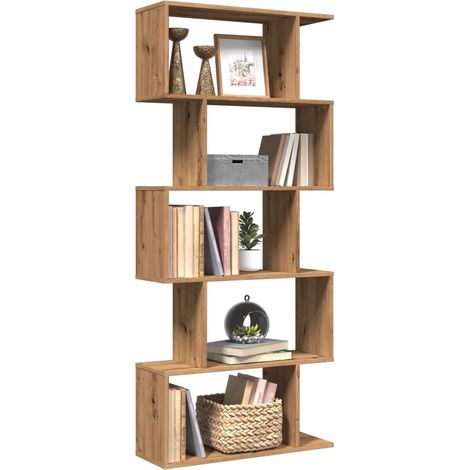 Raumteiler-Bücherregal 5 Etagen Artisan-Eiche 70x24x161 cm