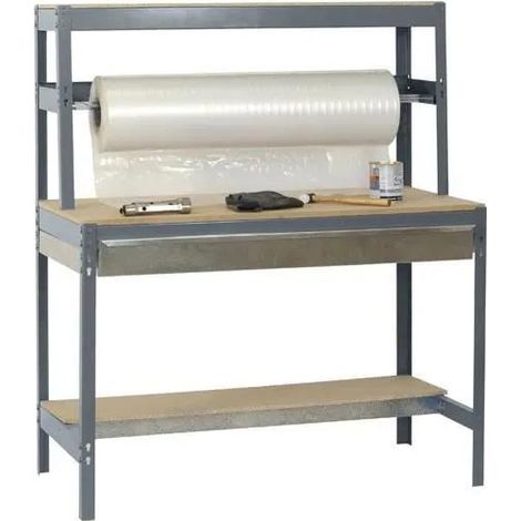 Simonrack Werkbank grau und Holz, schnelle Montage ohne Werkzeuge (1/3)