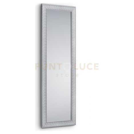 ARIANE SPECCHIO DA PARETE CON CORNICE LAVORATA CON GANCI X INSTALLAZIONE ORIZZONTALE E VERTICALE CROMO H.150CM