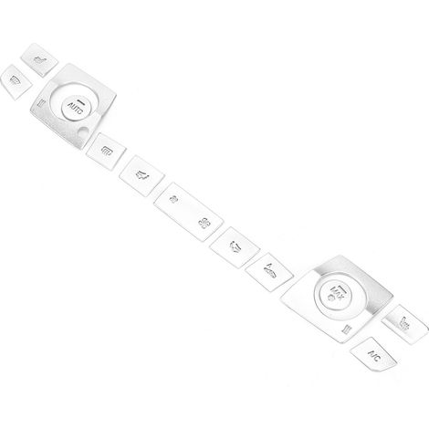 Lot de 13 autocollants argentés de remplacement pour boutons de climatisation, compatibles avec les modèles BMW Série 3 F30 (2013-2018B). (1/5)