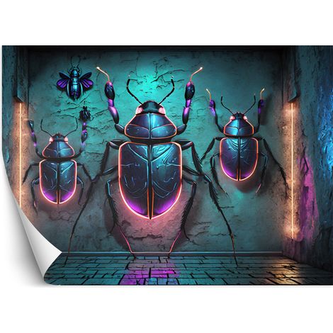 Fototapete Insekten Tiere Neon 100x70 cm