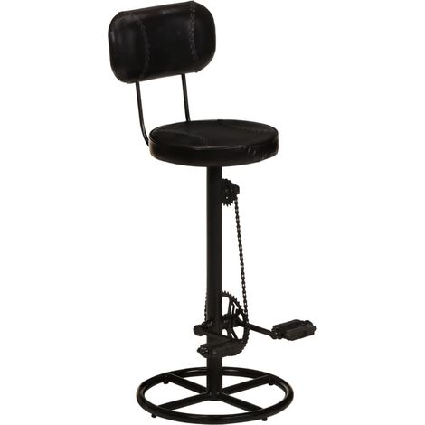 Maison Exclusive - Barhocker 2 Stk. Schwarz Echtes Ziegenleder