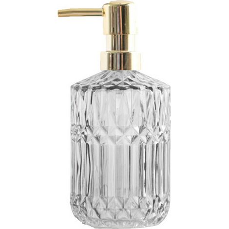 Dispenser Savon - Verre 400 ml - Pompe Chromée Anti-Rouille - Pour Salle De Bain Cuisine Gel Hydroalcoolique Lait Corporel - Lot De 1 (1/5)