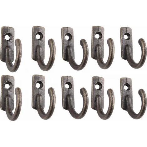 Crochet Mural Décoratif de Clé Hanger Vintage Bronze, 10Pcs (1/5)