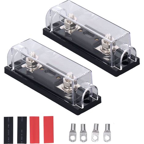 Audio-Sicherungshalter 250A 48V, 2 Stück, Stereo-Videosystem, ANL-Sicherungsblock für Wohnmobile, Yachten, Schiffe, landwirtschaftliche Fahrzeuge (1/5)