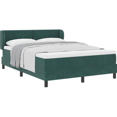 Maison Exclusive - Letto a molle con testiera Verde scuro 160 x 200 cm Velluto (1/5)