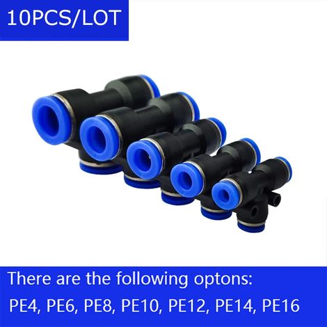 (PE14 (4PCS)) Raccords pneumatiques 4 mm à 4 mm type T à connexion rapide pour tuyau d'air (1/5)