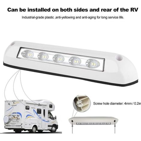 Illuminazione esterna a LED per camper, roulotte, veicoli ricreazionali, luce LED universale 12V/24V, luce LED universale da 8W per camper, tendalino impermeabile, veranda, bar, illuminazione esterna (1/4)