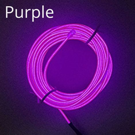 (Clé USB 3M - Violette) Lampe d'ambiance intérieure de voiture, éclairage de porte, bande LED, câble, tube, USB, néon pour plaque allume-cigare, 12 V, éclairage pour véhicule (1/4)