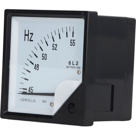 Fréquencemètre à aiguille haute précision 380 V CA, panneau carré, détecteur de fréquence 45-55 Hz (1/5)
