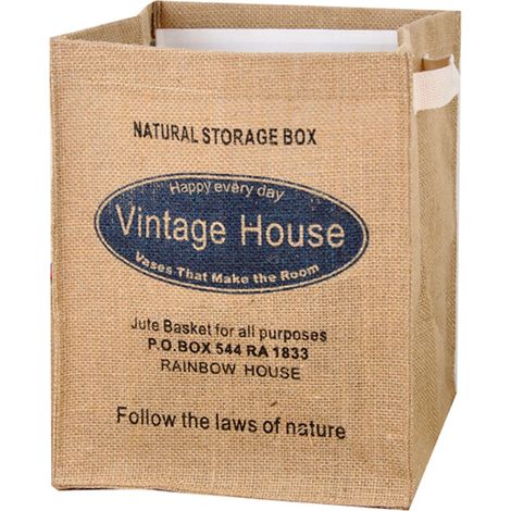 Faltbare Aufbewahrungsbox aus Jute, wasserdicht und leicht zu reinigen, für Zuhause oder Büro, VH-Muster (1/5)