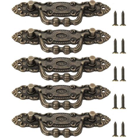 Schubladenknöpfe, Türgriffe, Möbelgriffe, Vintage-Möbelgriffe, Möbel aus Bronze (1/5)