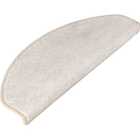 Floordirekt – Tapis d'escalier en velours Sundae crème 65 x 23,5 cm – Antidérapant Action-Back – Protection élégante pour marches – Facile à entretenir