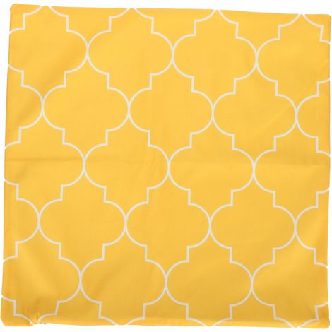 Housse de coussin géométrique moderne en velours court doux 45x45 cm jaune avec fermeture éclair cachée pour canapé et lit (1/5)