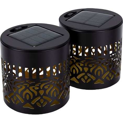 Set aus 2 dekorativen, wandmontierten Solar-Mandala-Leuchten für den Außenbereich, Strahlern, Gartenlaternen aus Eisen, warmweiß, für Hof, Terrasse, Einfahrt und Gartengestaltung (1/5)