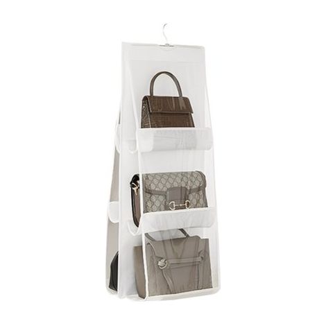 Sac de rangement - Organisateur de placard - Organisateur de placard suspendu - Pliable - 6 compartiments - Blanc (1/5)