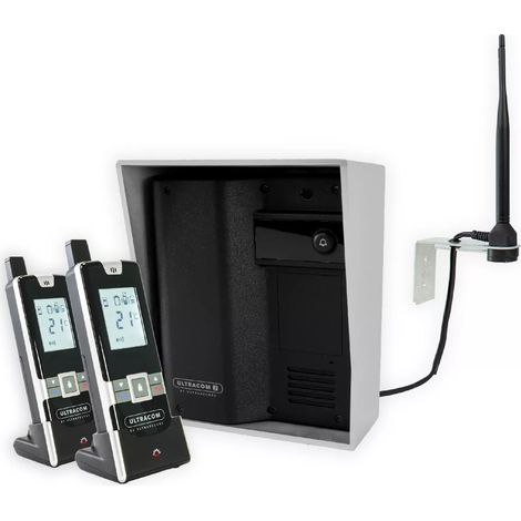 Interphone 600m autonome sans-fil UltraCOM2 SOLO visière argentée + 2 combinés + antenne : contourner obstacle / pilier (1/5)