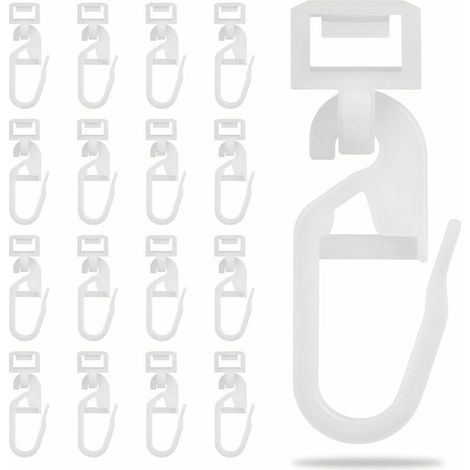 100 Pièces Glisseurs pour Rails de Rideaux Crochets de Fixation Compatibles avec Canaux de 5,8 à 7 mm pour Installation Facile et Rapide sur la Plupart des Systèmes de Rails de Rideaux (1/5)