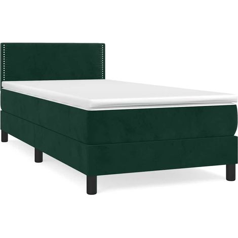 Maison Exclusive - Boxspringbett mit Matratze Dunkelgrün 80x200 c