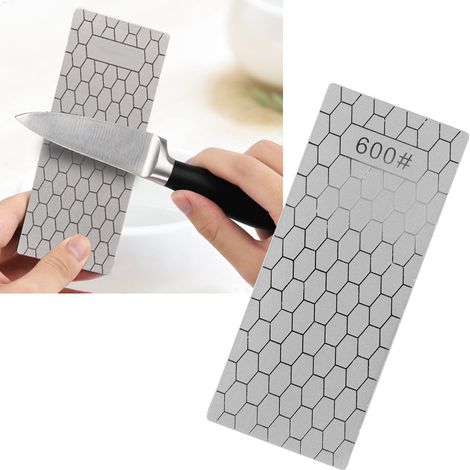 Disque à aiguiser carré en nid d'abeille pour affûter les couteaux de cuisine, pierre à aiguiser diamantée grain 600 (1/5)