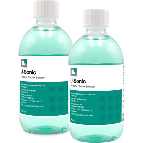 ERRECOM 2xU-Sonic, Detergente Concentrato per Apparecchiature a Ultrasuoni Pulizia intensiva e Delicata di Gioielli, Occhiali, apparecchi ortodontici, Piccoli Accessori, componenti Meccanici, 500 ml (1/2)