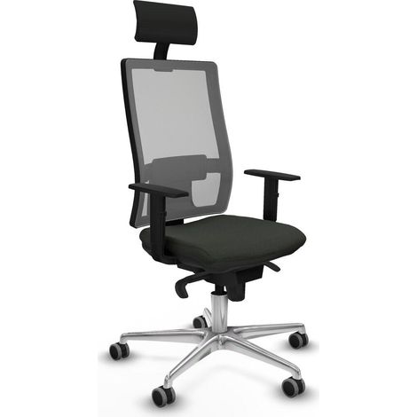 Piqueras y Crespo Silla de oficina moderna negra ajustable