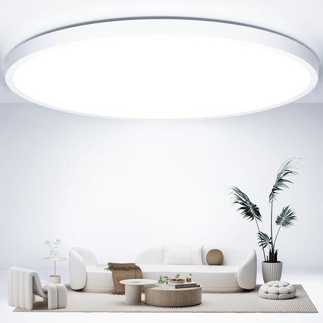 Plafonnier Led, Ø50CM Luminaire Plafonnier 6500K LED Plafonier 48W 4800LM Luminaire Plafonier IP44 LED Plafond, Plafonniers Chambre pour Salle de Bain, Cuisine, Salon, Balcon, Bureau, Porche (1/5)