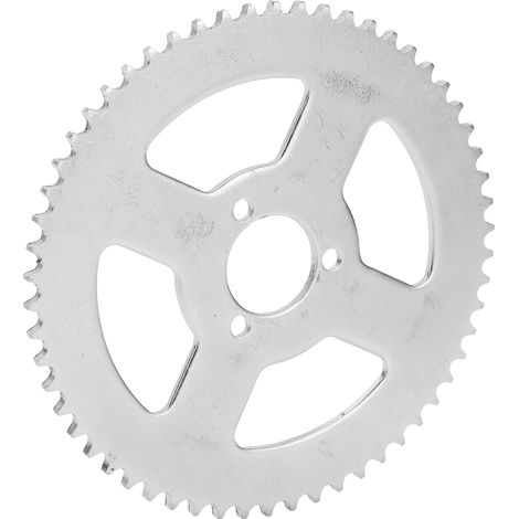 Pignon en acier T8F 58 dents blanc pour moteur 47/49cc - Compatible mini-moto, quad et karting - Manivelle 3 trous 29mm (1/5)