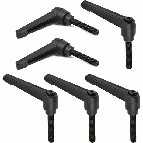 Bardusch-6 PCS Poignée de Levier de Serrage M8, Poignées Réglables 32MM de Machine de Poignée de Filetage Mâle en Acier Inoxydable M8 (Noir) (1/5)