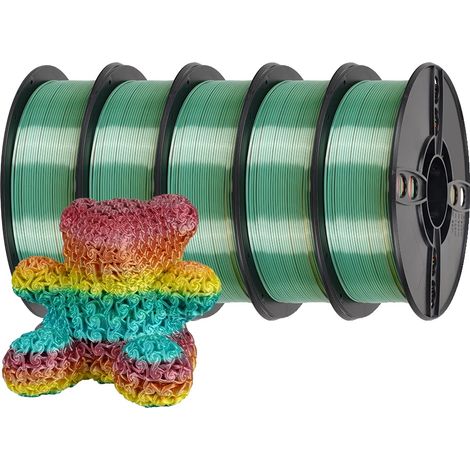 Filament 3D en PLA soyeux Arc-en-ciel, 5kg Soyeux Bonbon, 5kg Soyeux Forêt (1/2)