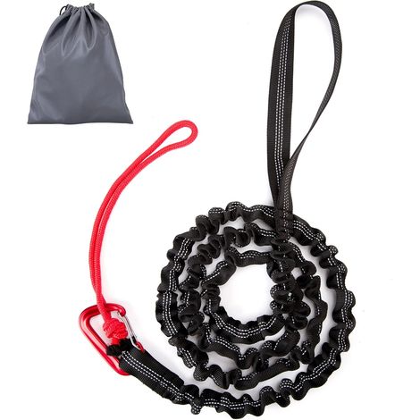 NoirCorde de Remorquage de Vélo pour Enfant 1.7m à 3m Corde Traction Vélo Charge 200kg pour Montagne Longue Balade en Famille avec Sac de Rangement (1/5)
