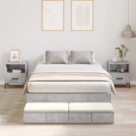Struttura letto con contenitore Grigio cemento 120 cm vidaXL (1/5)