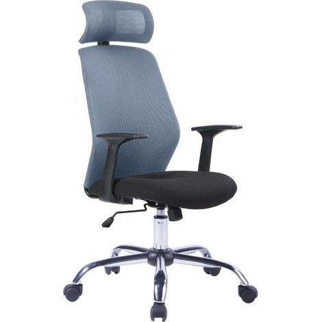 Poltrona per ufficio Direzionale KART Grigia acciaio cromato 49.5x64xH116