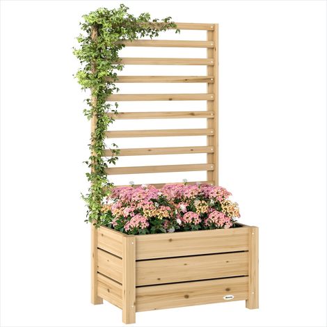 Porte-plantes Jardinière avec treillis en bois de sapin 60 x 39 x (1/5)