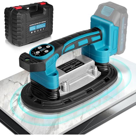 Fliesenrüttler – Saugnapf Ø 225 x 120 mm – Kompatibel mit Makita 18-V-Akku – 250 kg Saugkraft – 9 Geschwindigkeitsstufen – Elektrischer Fliesenverleger für Fliesen von 0,3 bis 1,2 m (1/5)