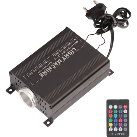 Lumière à fibre optique colorée, plafonnier RGBW avec contrôle par téléphone et son, 100-265V prise EU pour maison et voiture (1/5)