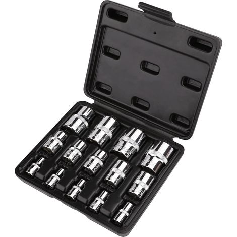 ensemble de 14 douilles Torx externes, E4 à E24, lecteur de 1/4 po, 3/8 po, 1/2 po, avec étui de rangement (1/5)