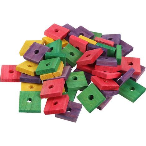 50 Pieces Parrot Chew Toy, Natural Colored Wood, Bird Cage Accessory, Small Parrot (1/5)